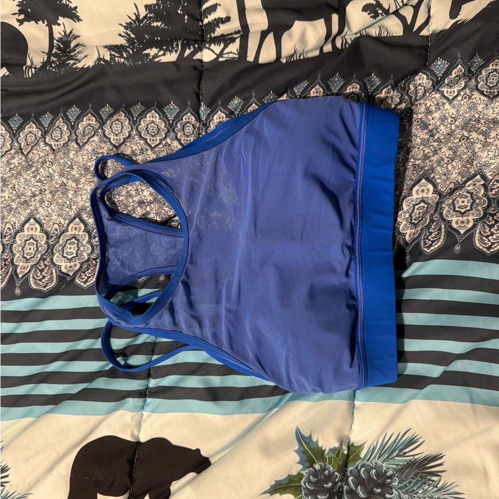 Blue Racerback Sports Bra